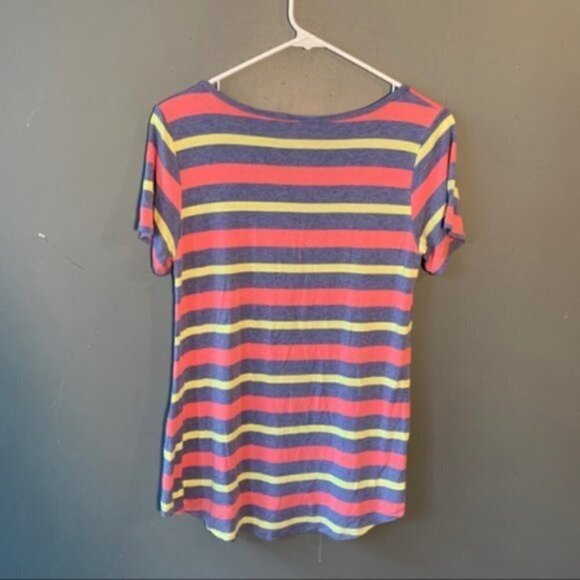 Lularoe Classic T Heather Blue Stripes - Picture 5 of 8